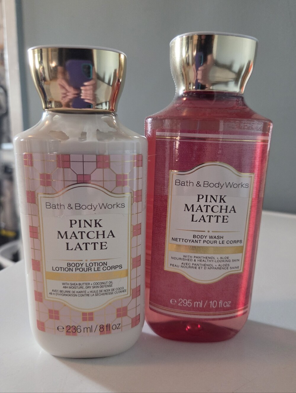 Bath & Body Works Pink Matcha Latte Body Lotion & Body Wash - Pink, Gold